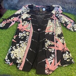 Womes Top Size Medium Fairy Whimsy Floral Pink Embellished Y2K